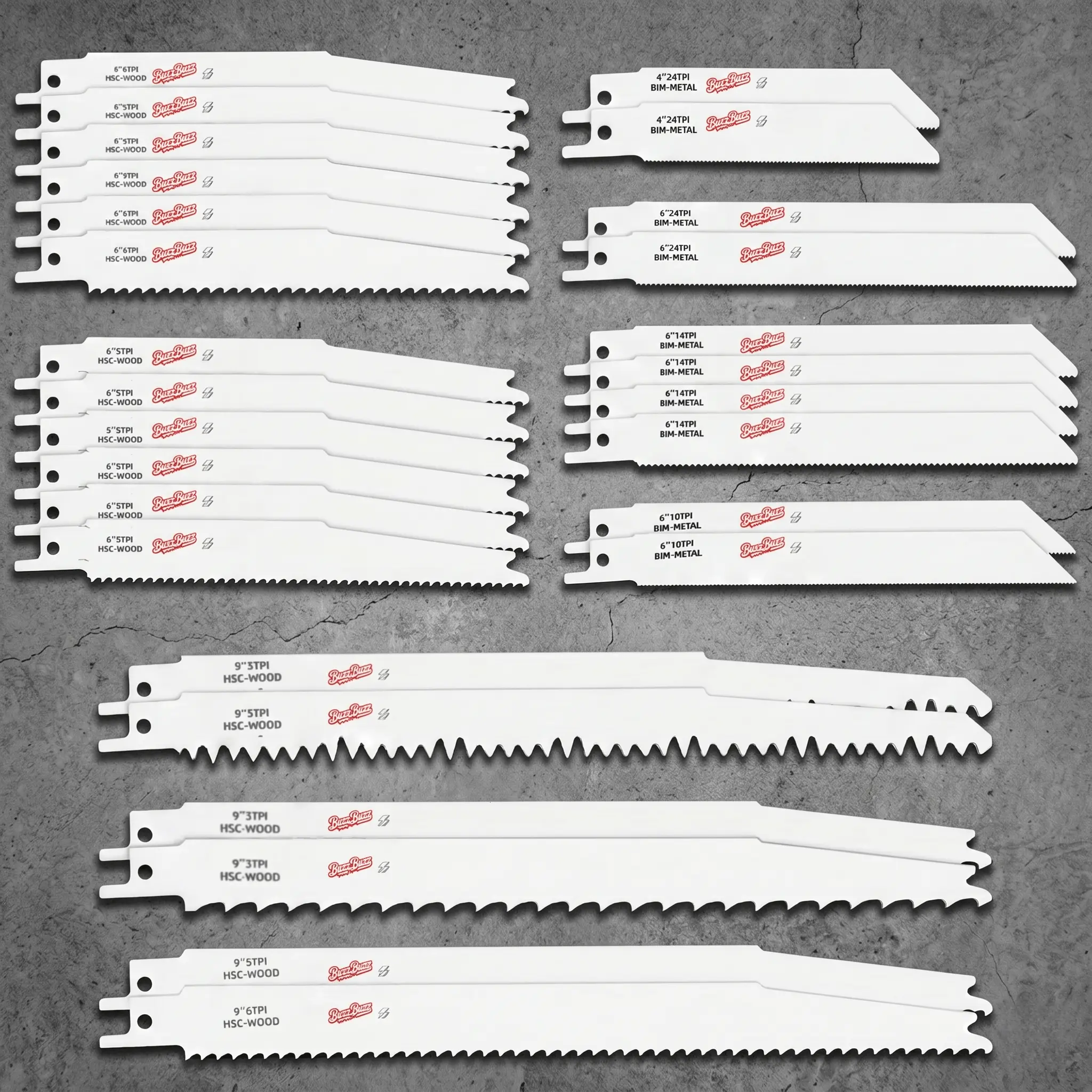 32-Piece Reciprocating Saw Blade Set with Organizer Case, Replaceable Metal-Wood Cutting Blades, Heavy-Duty High-Quality Steel Hand Tools for Industrial Hardware Use, Replaceable Blades, Metal Blade Saws
