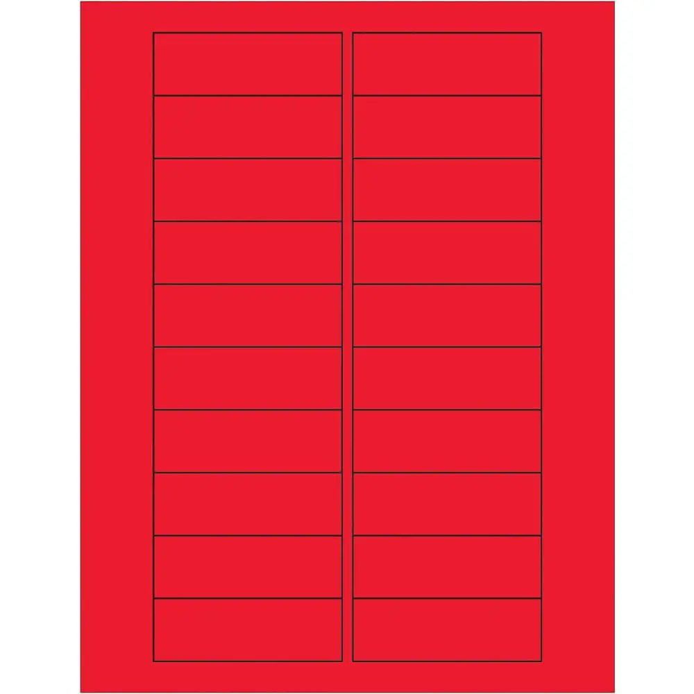 Tape Logic LL174RD Rectangular Fluorescent Red Self-Adhesive Laser Labels - 3" W x 1" H Permanent Stickers, Works with Laser & Ink Jet Printers/Glass, 2000-Pack for Label Printing, Mailing, Laser/Inkjet