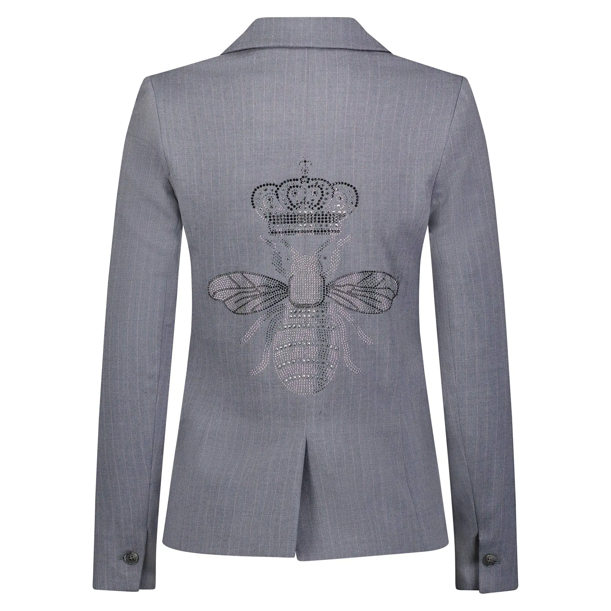 Bee Silver Grey Pinstripe Grey  Blazer