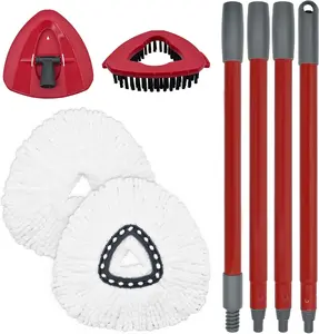 Mop Replacement for Ocedar, Mop for O Cedar, Replacement Mop for O Cedar Spin Mop Contains 4-Section Mop Handle 2 Mop Replace Head 1 Mop Base 1 Scrubber Mop Head for O-Cedar Spin Mop