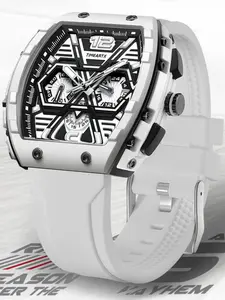 TIMEARTX Men's Watch New X Series Dial Design Business Quartz Watch, Night Light Calendar, Silicone Strap, Stylish and Functional