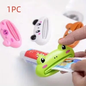 Cute Cartoon Animal Toothpaste Squeezer for Kids, Fun Plastic Bathroom Accessory for Easy Use, Perfect Toothpaste Holder for Mess-Free Experience