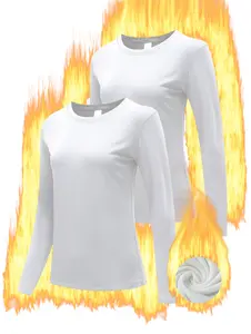 Value 2-Pack Women's Fleece-Lined Thermal Tops Winter Heat-Locking Base Layer Essential Windproof Heat-Retaining Non-Bulky Warmth Comfort All in One Must-Have for Fall Winter Layering