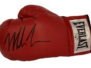 Mike Tyson Autographed Red Everlast Boxing Glove (JSA)-Mike Tyson Hologram