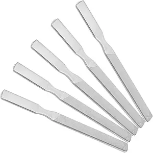 5pcs Stainless Steel Manicure Nail Files and Buffers 4-Sided Metal Nail Shaper for Fingernails and Toenails Travel Manicure Tool for Men and Women Home Salon Use