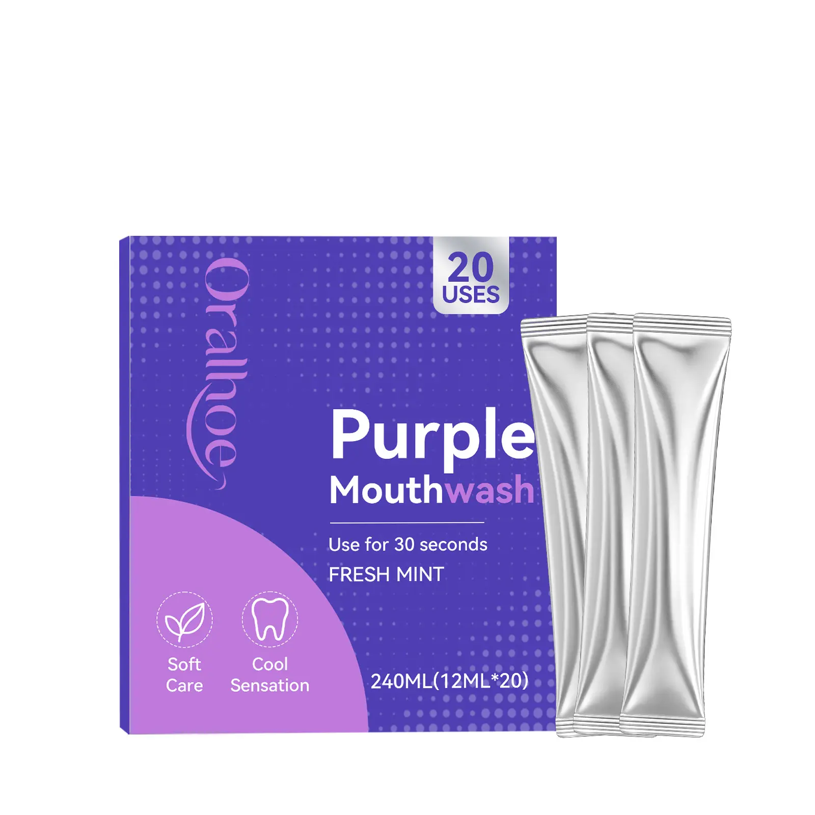 Oralhoe Purple Fresh Mouthwash - Gentle Cleansing For The Mouth, Fresh And Clean Daily Tooth Care Mouthwash