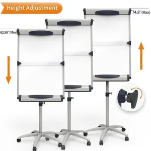 Dolphin Magnetic Mobile Whiteboard/Flipchart Easel, 28 X 40 Inches