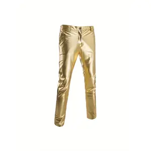 Golden Foil Shiny Casual Suit Set European and American Slim Fit Men's Suit trousers