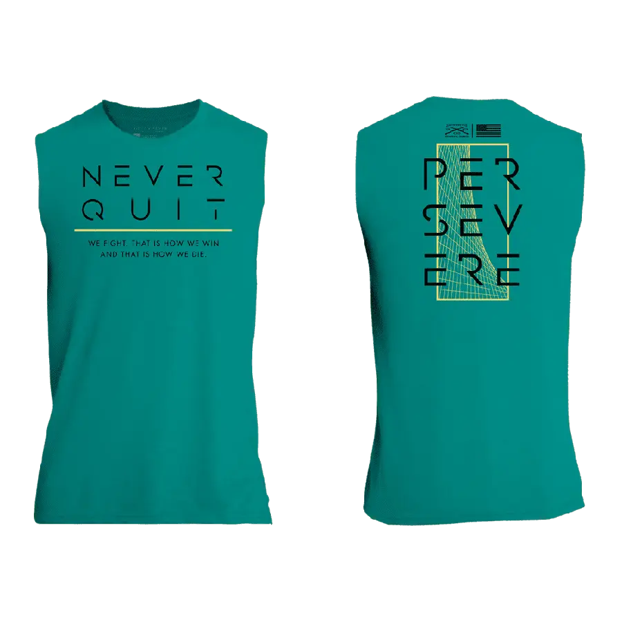Never Quit Muscle Tank - Heather Aqua