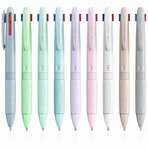 Four Candies 4-in-1 Multicolor Ballpoint Pens, 9 Pack 1.0mm Quick Dry Ink, Smooth Writing, Comfort Grip, Macaron Colors, Ideal for Nurses, Teachers, Students, and Office Supplies, Perfect Christmas Gift for Women