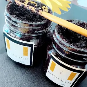 Divine Masculine Coffee Scrub - Herbal SALT Scented Scrub for Men - 100% Natural Formula in Glass Jar
