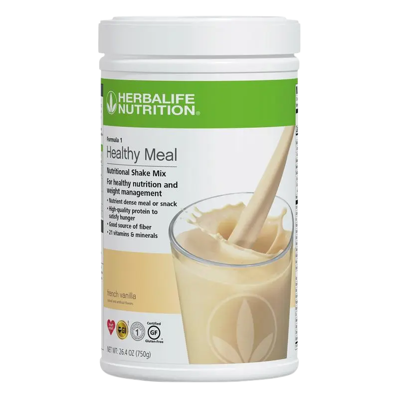 Herbalife Formula 1 Healthy Meal Nutritional Shake Mix French Vanilla 750 g Meal Replacement Shake  Protein Drink Mix Gluten Free Daily Nutrition Protein Fiber Vitamins Minerals Dietary Supplement Ready to Mix Smoothie Beverage Powder Adult Nutrition