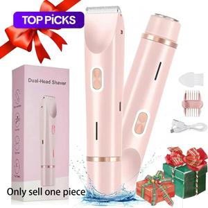 electric bikini trimmer for women, rechargeable 2 in 1 body & facial hair removal, waterproof wet & dry use trimmer for women