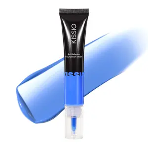 KISSIO Blue Foundation,Foundation Mixing Pigment,Blue Pigment for Foundation,Color Corrector,Smooth and Light,Blends Easily With Foundation,Warm to Cold,0.67 oz.  Makeup