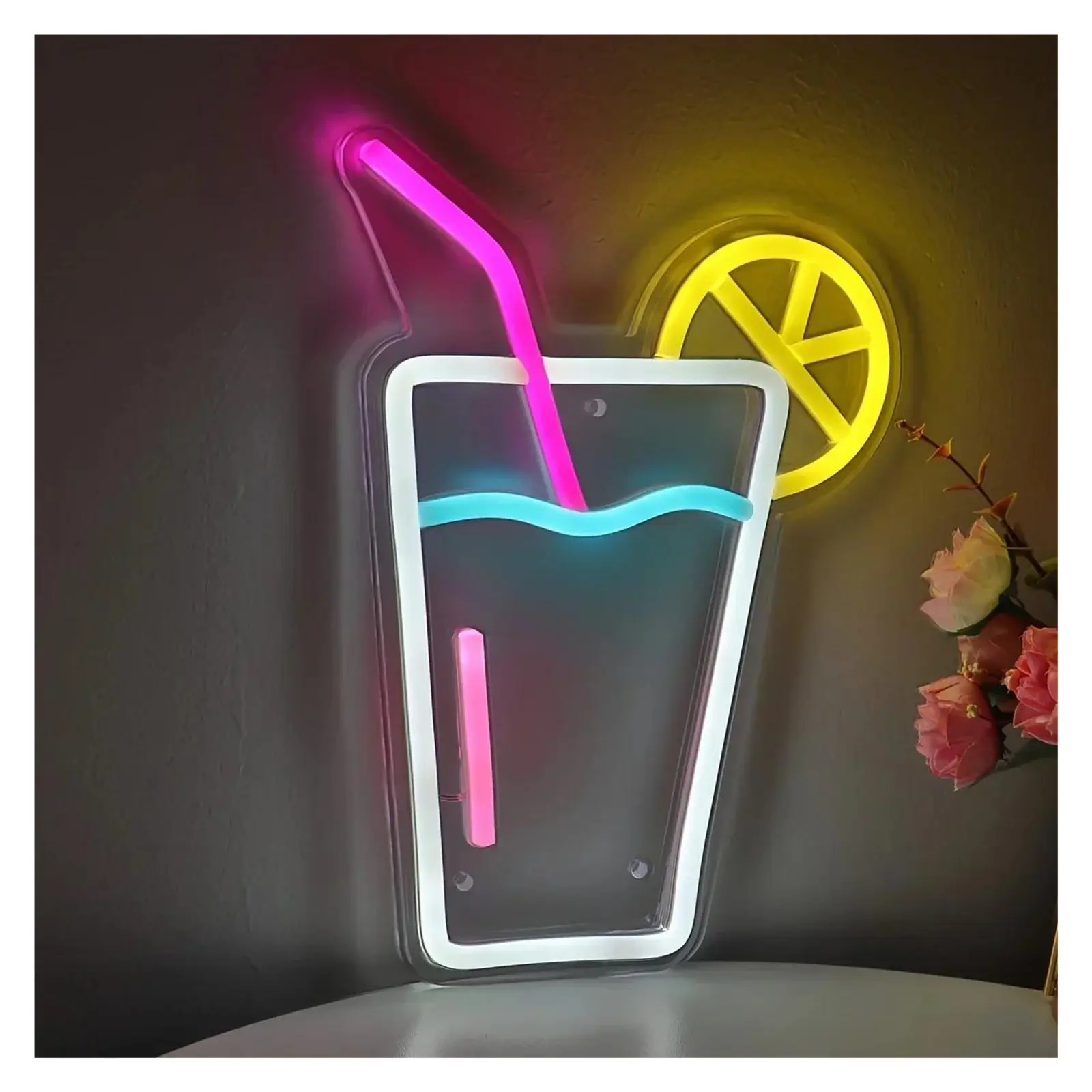 Sign Illuminated Cocktails Neon Sign Lemonade Neon Light For Hotel Pub ...
