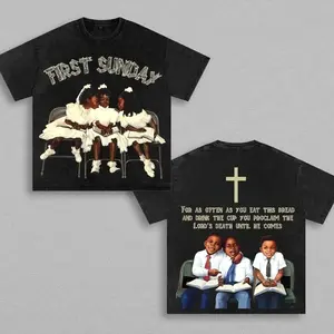 Vintage Children First Sunday Print Graphic Cotton Washed Tee, Children First Sunday T-Shirt, Oversized, Christian Apparel Streetwear         ZMZ OGO
