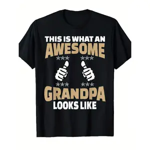 Funny Grandpa T-Shirt for Men Suitable for - First Time Grandpa Gift with "This Is What an Awesome Grandpa Looks Like" Saying - Comfortable Casual Fit Grandparents Day Present, Outfit for New Grandfathers