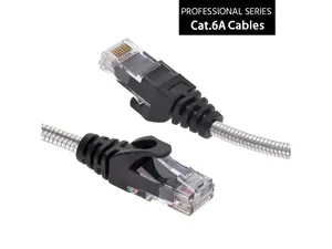 Nippon Labs 7FT CAT.6A Patch Cable Armored Anti-Rodent Slim Cables, 28AWG 7 Feet Gigabit LAN Network Cable RJ45 High Speed Ethernet Cable 60CAT6A-7-28AM