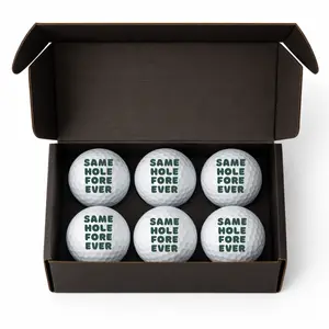 Funny Golf Balls 6 Pack – ‘Same Hole Fore Ever’ – Wedding, Bachelor & Golf Gift Set
