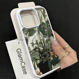 Tropical Green Botanical Phone Case， Modern Natural Aesthetic Style for iPhone 17 16 15 14 13 12 11 Plus Pro Max Gift.