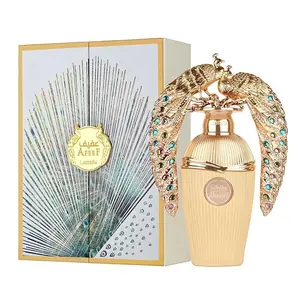 AFEEF Laic AFEEL Perfume Bottle with Peacock Feather Design and Gold Accents Elegant and Luxurious Aroma for Special Occasions