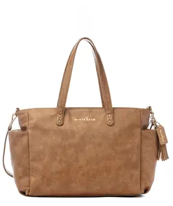 White Elm Aquila Tote Bag - Almond, Brown, Compact Design, Adjustable Shoulder Strap, Versatile Use