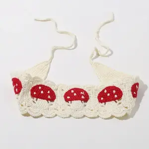 White Mushroom Crochet Headband