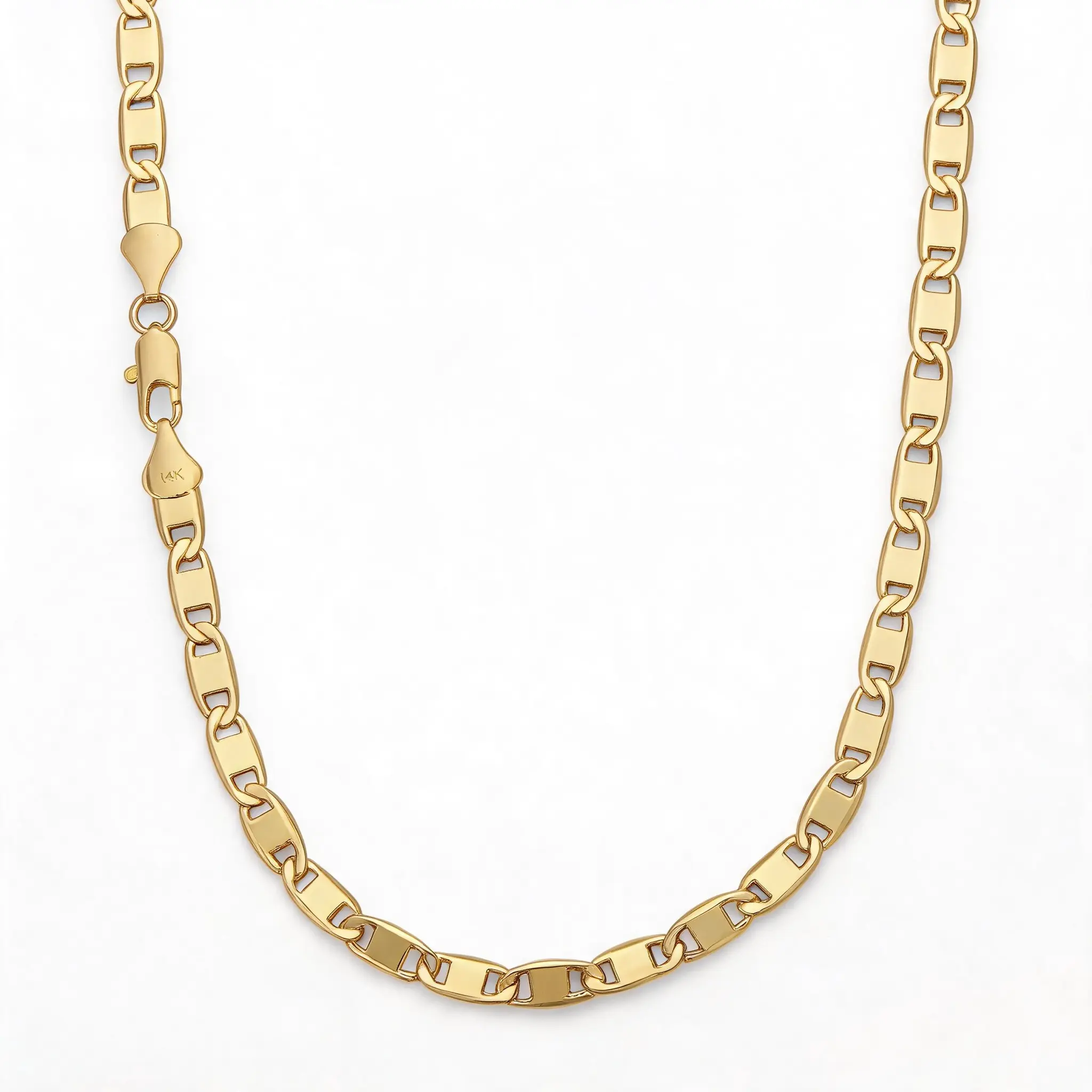 Unisex Dual-Size Anchor Chain Necklace | Shiny 14K Gold-Plated, Gift-Ready Jewelry | Available in 50CM or 60CM Lengths for Men & Women | Solid Lobster Clasp | Glossy Finish | Neck Ornament