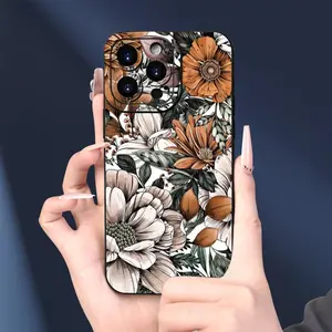 Flower Pattern Phone Case, Phone Protective Cover, Shockproof Phone Cases Compatible with iPhone XR 11 12 13 14 15 Pro Max, Sunflower
