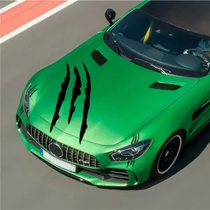 3PCS Car Monster Claw Stickers Vinyl Claw Marks Decals Universal Hood Headlight Decal Marks Waterproof Auto Exterior Scratch Stripe Decor Accessories for Car SUV Truck