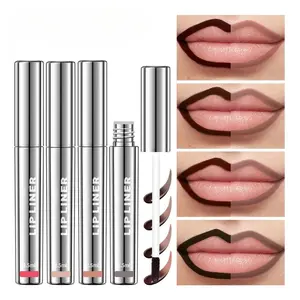 Peel-Off Lip Liner Pen, Non-Sticky Long-Lasting Matte Finish Lip Liner with Anti-Cup Staining
