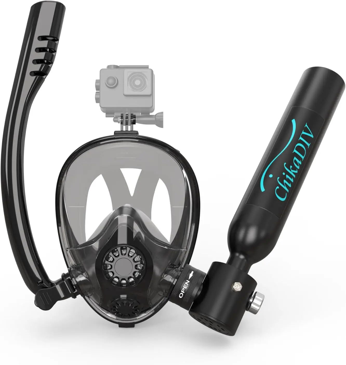Designed for beginners, this 0.5L mini scuba tank kit delivers a portable and durable underwater breathing system, perfect for pool training and exploring shallow waters.