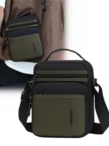 Small Water-Resistant Zippered Sling Bag for Men, Durable Nylon & Shoulder Pack with Adjustable Strap, Zipper Crossbody Bag