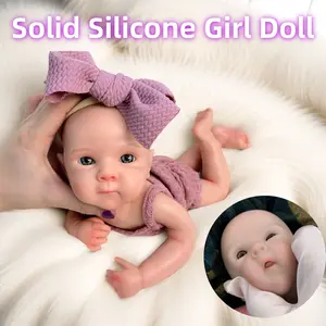 13inch/33cm Lovely Silicone Reborn Baby Doll Girl Bettie Can Open Mouth 3D Painting With Visible Veins Full Body Soft Solid Silicone Perfect As a Gift