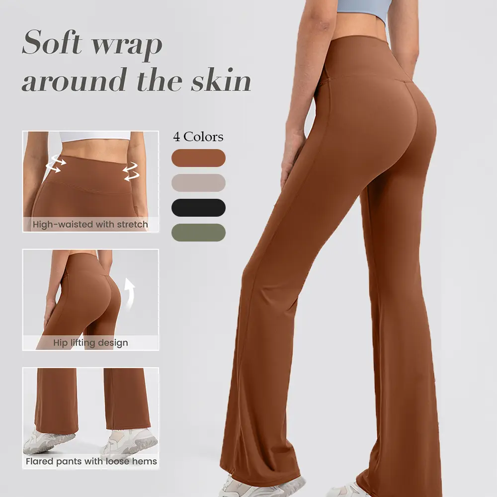 CICI FIVE  Women'S Yoga Flared Pants. Flatters The Hips, Features A High Waist And Tummy-Tucking Design, And Is Made Of Soft, Stretchy, And Breathable Fabric. Perfect For Pilates, Yoga, Outdoor Walks, And Casual Wear.