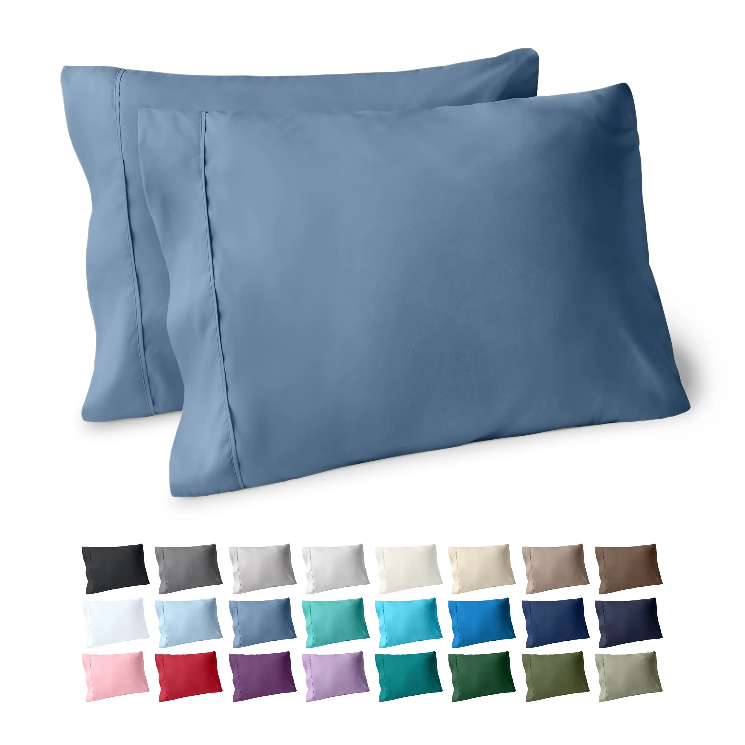 Bare Home Ultra-Soft, Breathable Open-End Pillowcase Set - Print Range, Machine Washable Bedding Linens