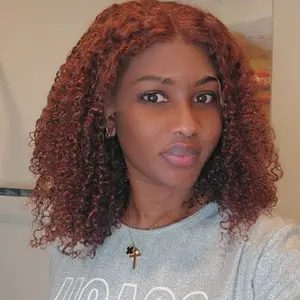 12inches Ginger Deep Wave Wig for Women Natural Look Curly Hair Extension