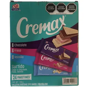 Cremax Surtido! 24 Pack of Individual Packed Cookies - Strawberry, Chocolate, Vanilla Flavors in Assorted Packs - Cookie, Snack