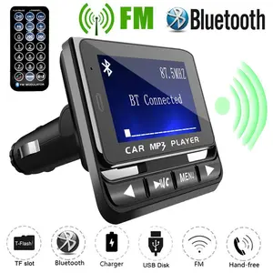 FM12B Wireless Car Kit - LCD Screen FM Transmitter, MP3 Player, USB Charger, TF Card Support, Line-in AUX Function