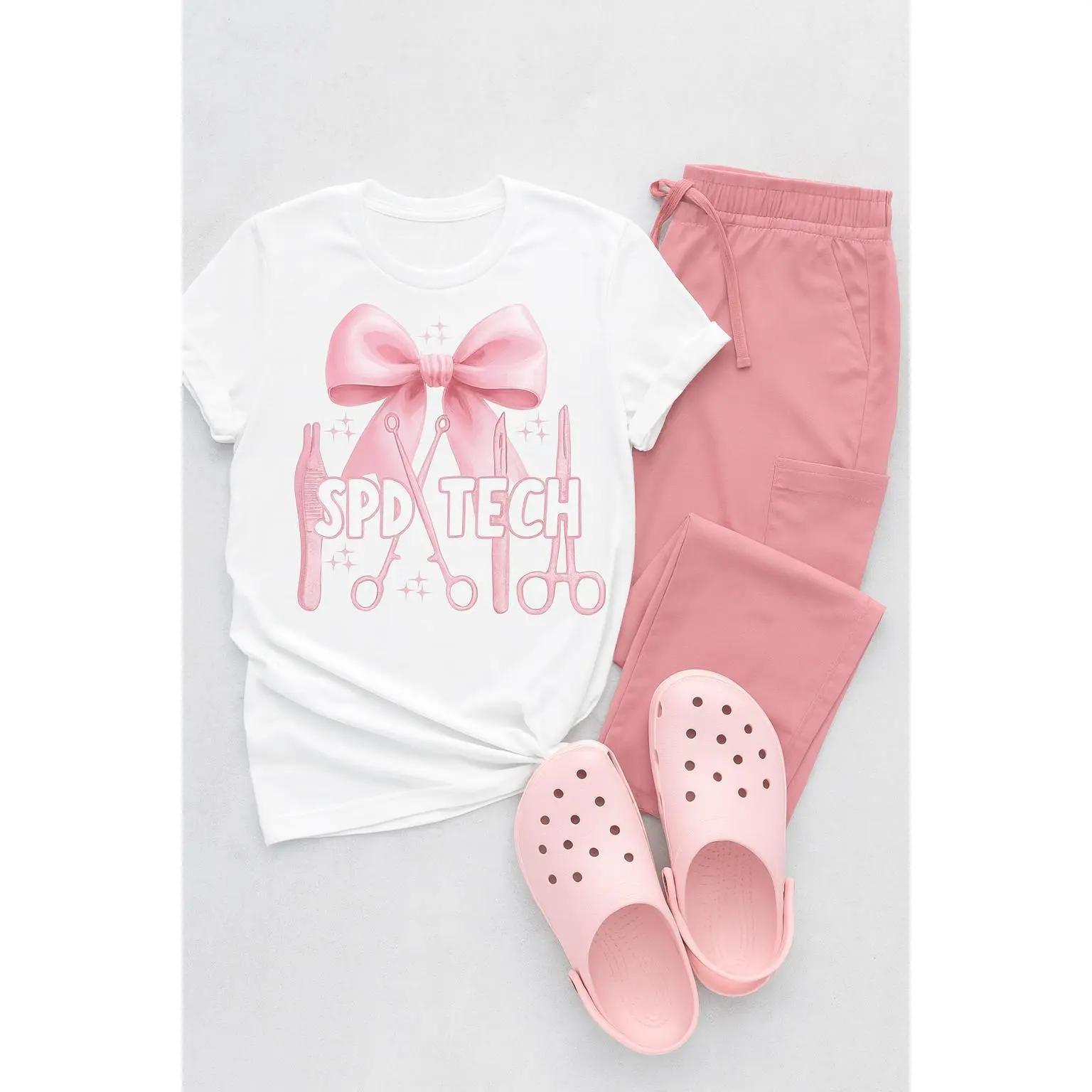 Spd Graphic T-shirt Sterile Processing Gift Pink Surgical Tools Tee Floral Plastic Surgery Nurse YFloraPlast