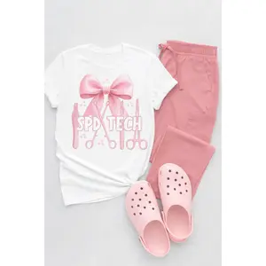 Spd Graphic T-shirt Sterile Processing Gift Pink Surgical Tools Tee Floral Plastic Surgery Nurse YFloraPlast