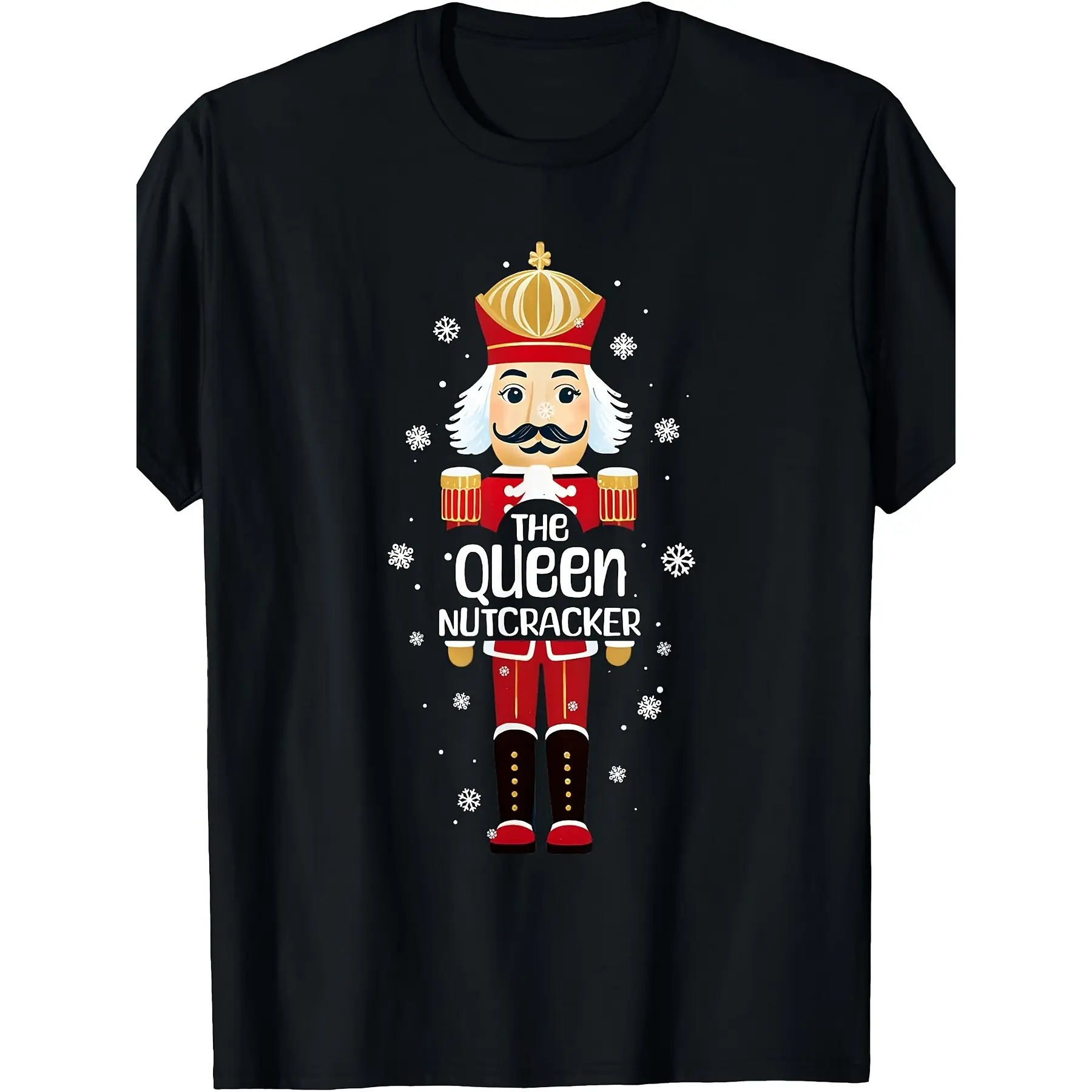 Cool Queen Nutcracker Funny Christmas Family Match,unisex soft cotton short sleeve t shirt, vintage graphic casual tee for men women teens, perfect birthday holiday gift for camping travel gym daily street  wear