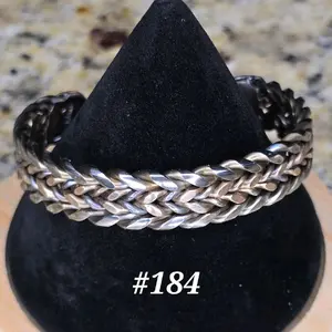 #184 Stainless Steel SB 6" x 9/16" Hand-Woven Cuff Bracelet Handmade Artisan Jewelry Unisex Gift Ready Open Cuff Design Comfortable Daily Wear