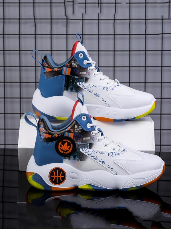 Men's Basketball Shoes, Casual Sporty High Top Lace Up Non-slip Running Shoes, Fashionable Sneakers for Daily Wear