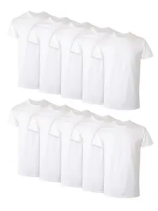 Hanes Men's Super Value Pack White Crew T-Shirt Undershirts, 10 Pack