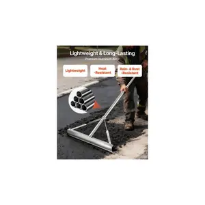 VEVOR Landscape Rake, 60 inch Handle 20 inch Wide Head, Large Heavy Duty Aluminum Landscaping Level, Asphalt Rake Tool for Asphalt Land Leveling, Concrete Paving, Sand Flattening, No Teeth