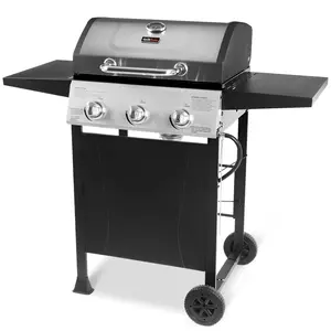Grill Boss 27,000 BTU 3 Burner Propane Gas Grill w/Wheels, Cover, & Side Shelves Grill Boss 27,000 BTU 3 Burner Propane Gas Grill w/Wheels, Cover, & Side Shelves