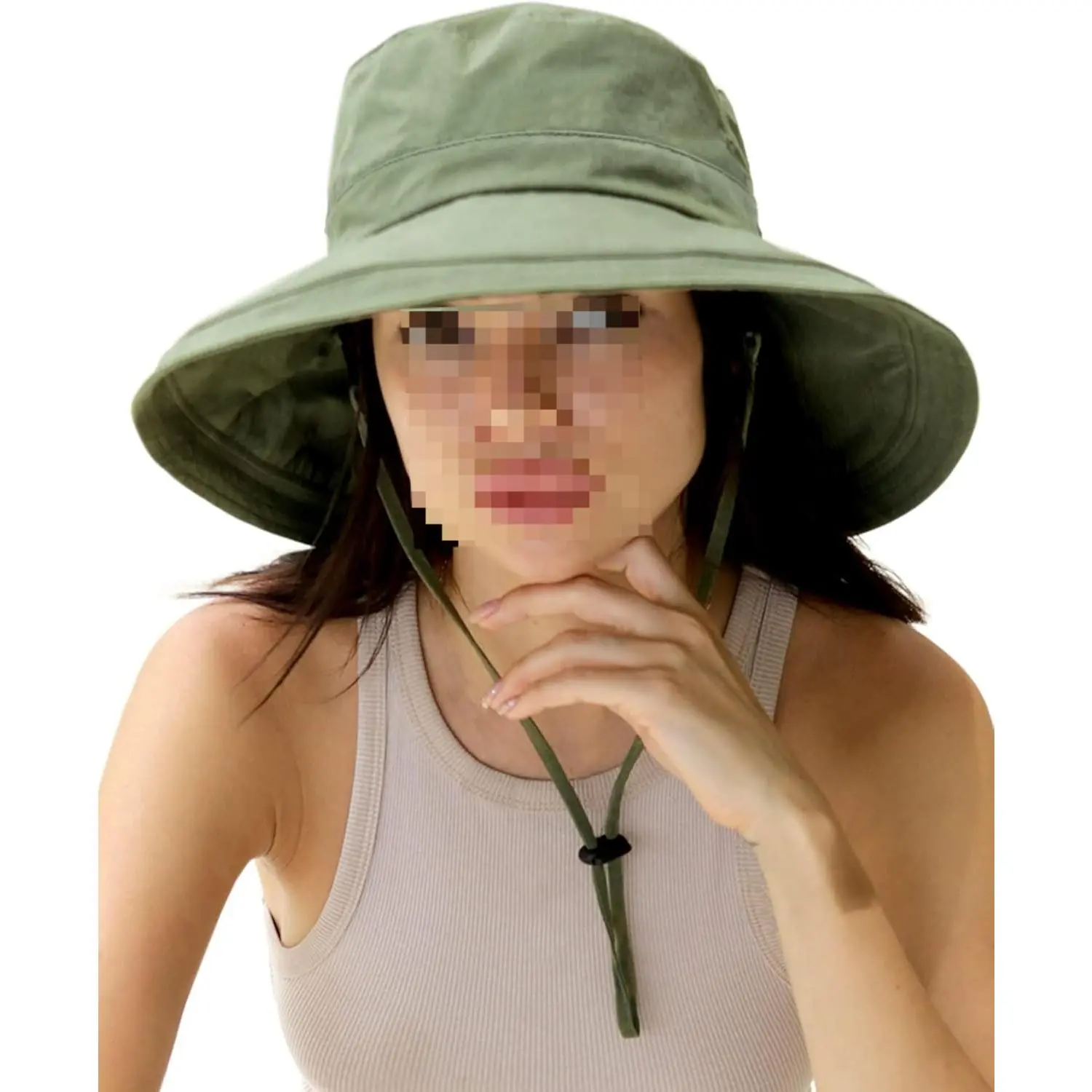 Sun Hats for Women Gardening Hat Wide Brim Ponytail Beach  display picture 2