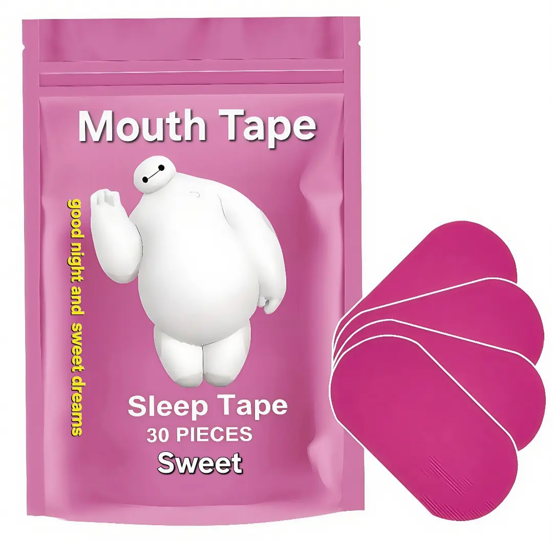 Pink Mouth Tape for Snoring - 30 Gentle Adhesive Sleep Strips, Sports Use, Better Breathing Support, 3-Month Supply, Snore Mouth Tape, Sleep Accessories, Snoring Relief Sticker