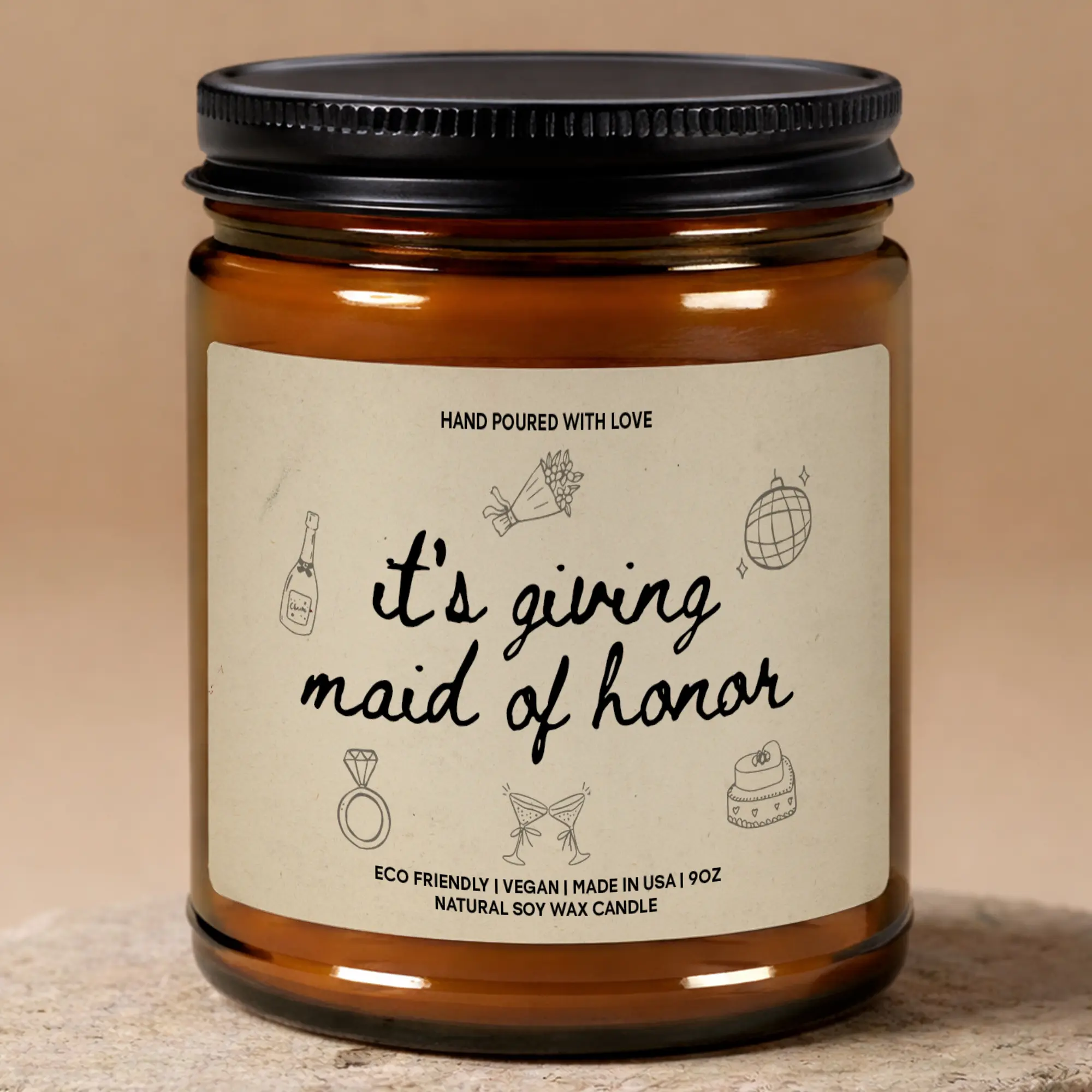 MAKEAGIFT It's Giving Maid Of Honor Candle, Wedding Shower Gifts, Bridal Shower Gift, Bridesmaid Candles, Wedding Shower Gift, Bachelorette Party Gift